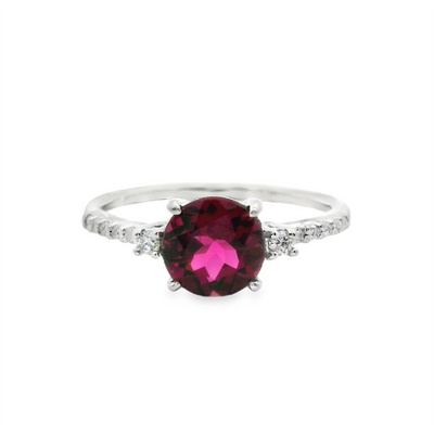 Pink Tourmaline & Diamond Ring