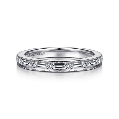 Alternating Diamond Wedding Ring