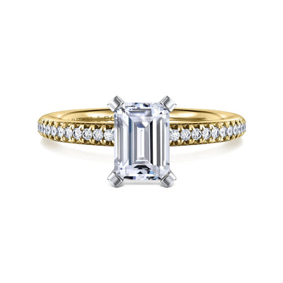 Emerald-cut Diamond Straight Band Engagement Ring