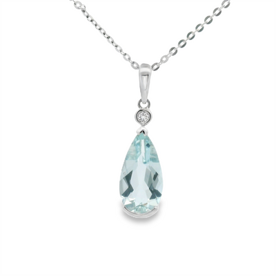Aquamarine & Diamond Pendant