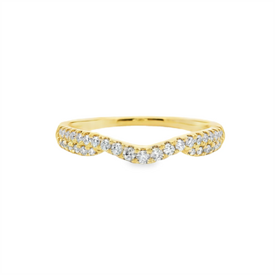 Diamond Curved Wedding Ring