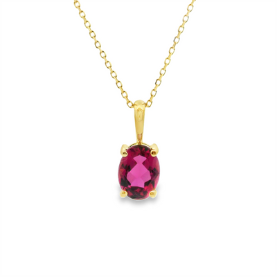 Pink Tourmaline Solitaire Pendant