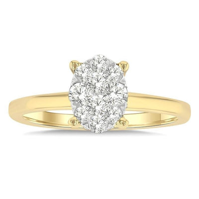 Lovebright Oval Shape Hidden Halo Engagement Ring