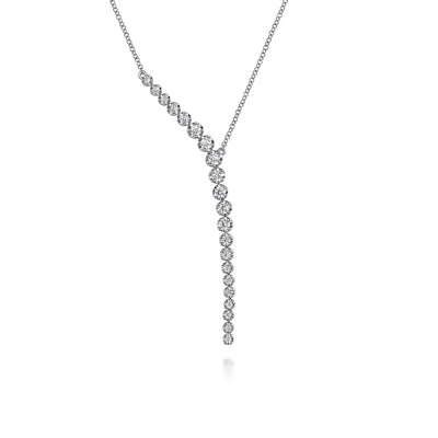 Curved Diamond Bar Necklace