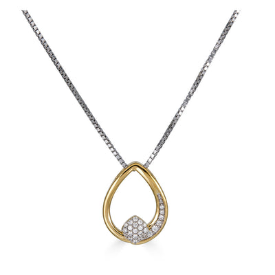 Sterling Silver White Sapphire Teardrop Pendant