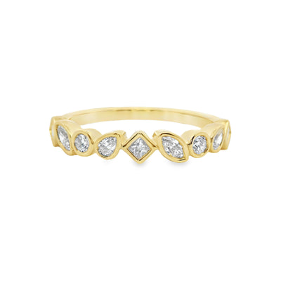 Diamond Mixed-Shape Bezel Stackable Ring