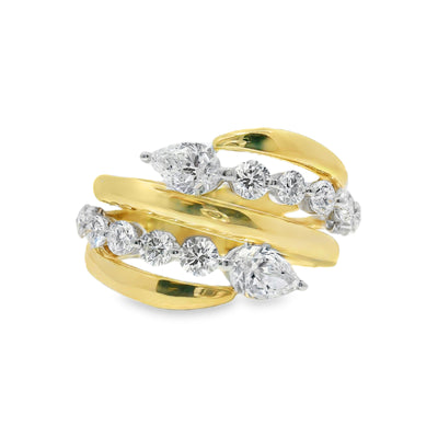 Diamond Bypass Fashion Ring
