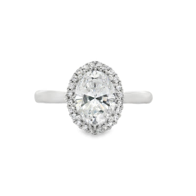 Oval Diamond Halo Engagement Ring
