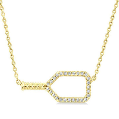 Petite Diamond Pickleball Paddle Necklace