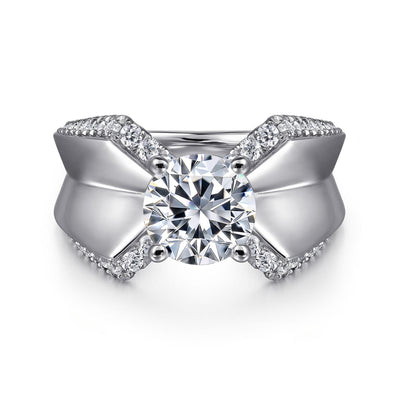 Round Diamond Contemporary Engagement Ring