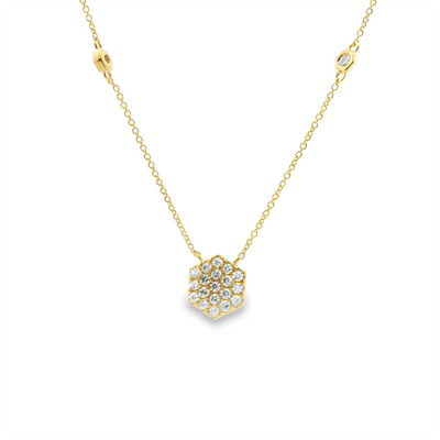 Honeycomb Diamond Station Necklace