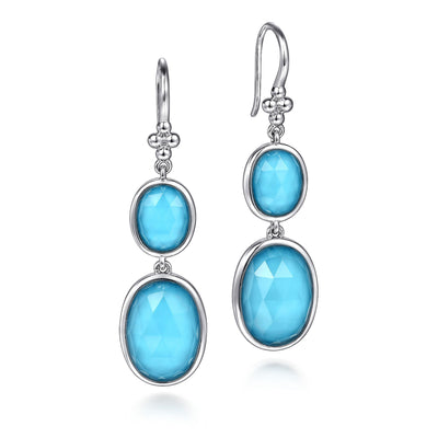 Bujukan Sterling Silver Rock Crystal & Turquoise Earrings