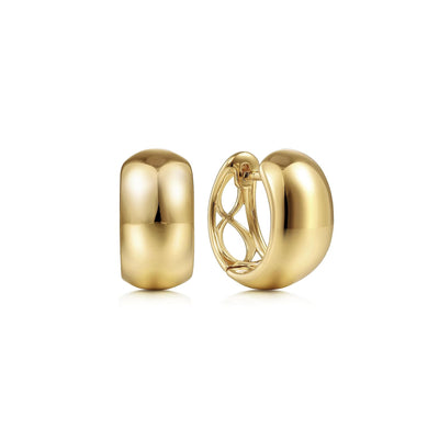Wide Huggie Hoop Earrings
