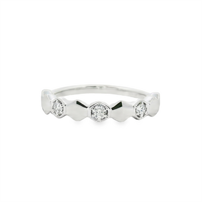 Honeycomb Diamond Stackable Ring