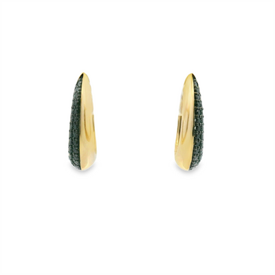 Black Diamond Huggie Hoop Earrings