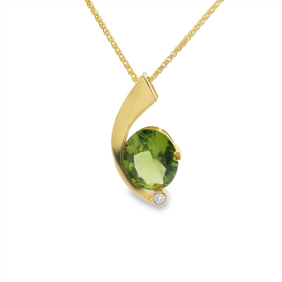 Peridot & Diamond Pendant
