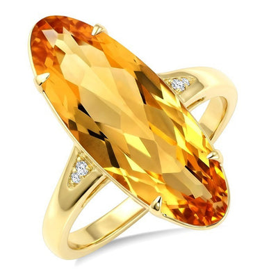 Citrine & Diamond Fashion Ring