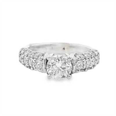 Round Diamond Pave Engagement Ring