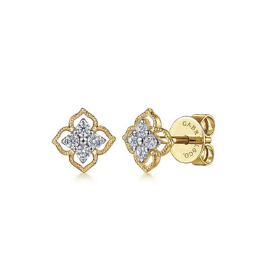 Diamond Clover Stud Earrings