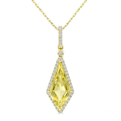 Yellow Quartz & Diamond Pendant