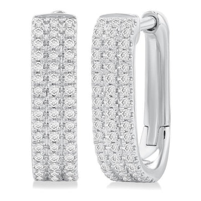 Diamond Pavé Huggie Hoop Earrings
