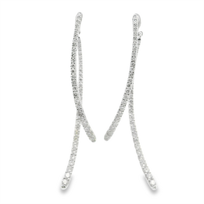 Diamond Curved Drop Earrings