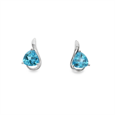 Blue Topaz Stud Earrings
