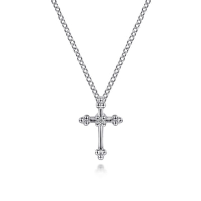 Bujukan Sterling Silver Diamond Cross Pendant