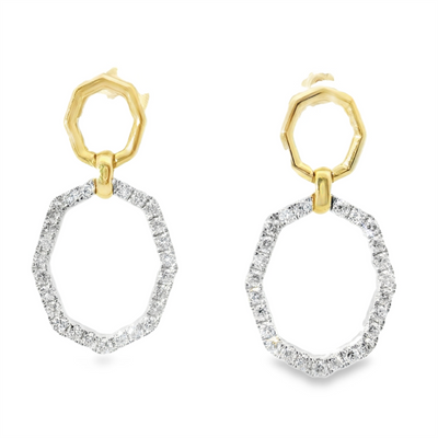 Geometric Diamond Drop Earrings
