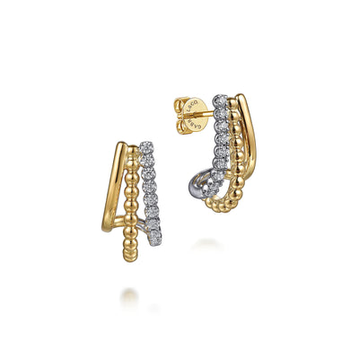 Bujukan Diamond J-Hoop Earrings