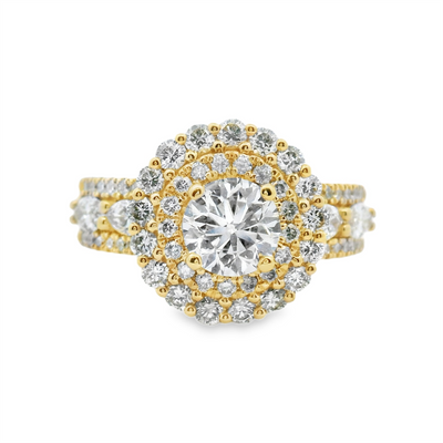 Round Diamond Halo Engagement Ring