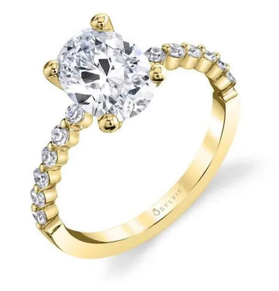 Oval Diamond Shared Prong Engagement Ring