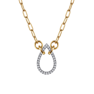 Diamond Teardrop Paperclip Necklace