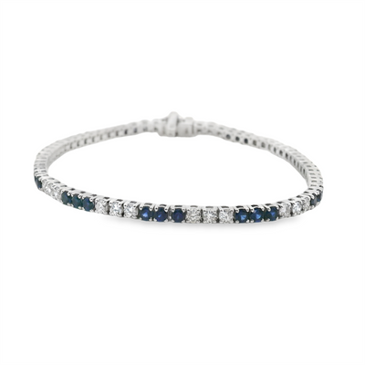 Sapphire & Diamond Tennis Bracelet