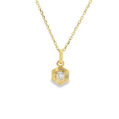 Honeycomb Diamond Charm Pendant