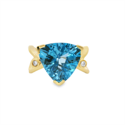 Blue Topaz & Diamond Fashion Ring