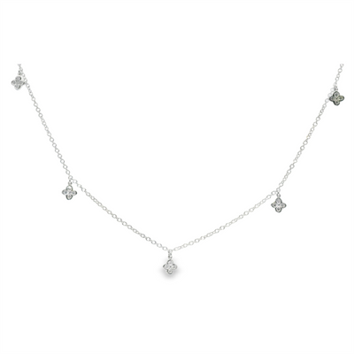 Diamond Clover Station Necklace