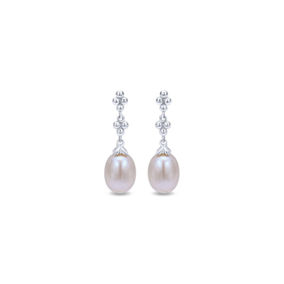 Bujukan Sterling Silver Pearl Drop Earrings