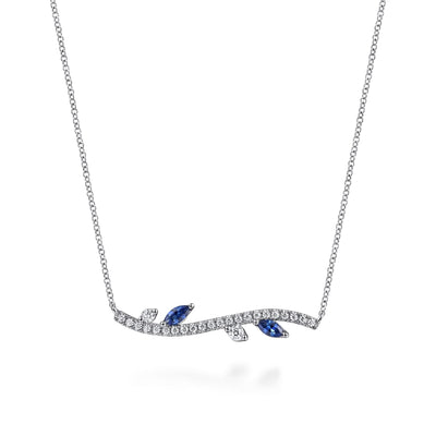 Sapphire & Diamond Bar Necklace