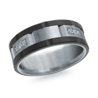Men's Carbon Fiber & Diamond Wedding Ring