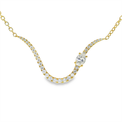 Diamond Curved Bar Necklace