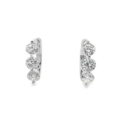 Diamond Huggie Hoop Earrings