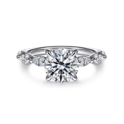 Round Diamond Hidden Halo Engagement Ring