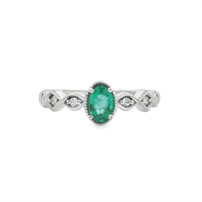 Emerald & Diamond Fashion Ring