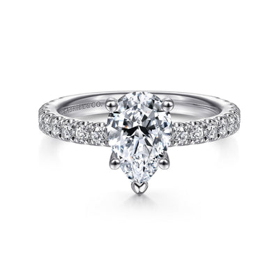 Pear Diamond Halo Engagement Ring