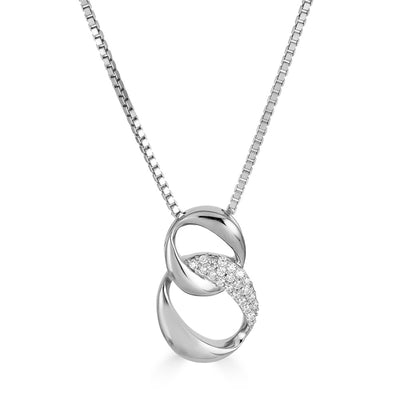 Sterling Silver White Sapphire Link Pendant