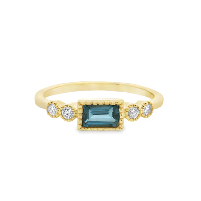 London Blue Topaz & Diamond Fashion Ring