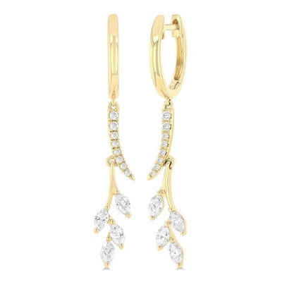Diamond Drop Huggie Earrings