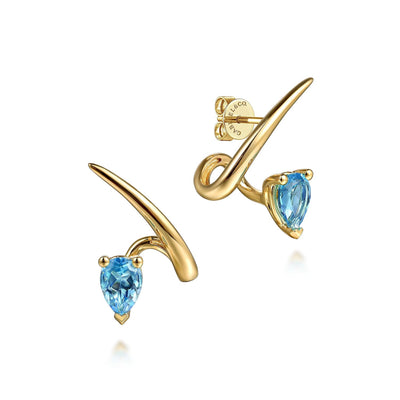 Blue Topaz Sculpted Stud Earrings