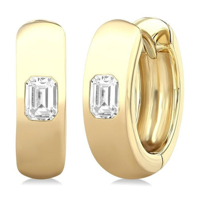 Diamond Huggie Hoop Earrings